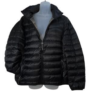 TUMI PAX 700 Down Fill Travel Jacket Packs Converts to Soft Neck Pillow Black XL